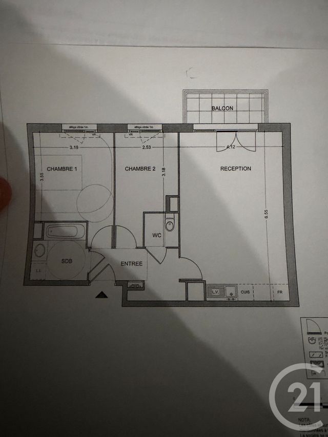 Appartement F3 à louer - 3 pièces - 61.09 m2 - SARTROUVILLE - 78 - ILE-DE-FRANCE - Century 21 Promo 95